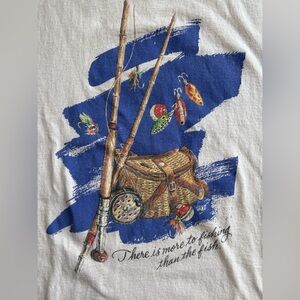 Vintage Hallmark Fishing Graphic T-Shirt‎ XL Oversized Made in USA